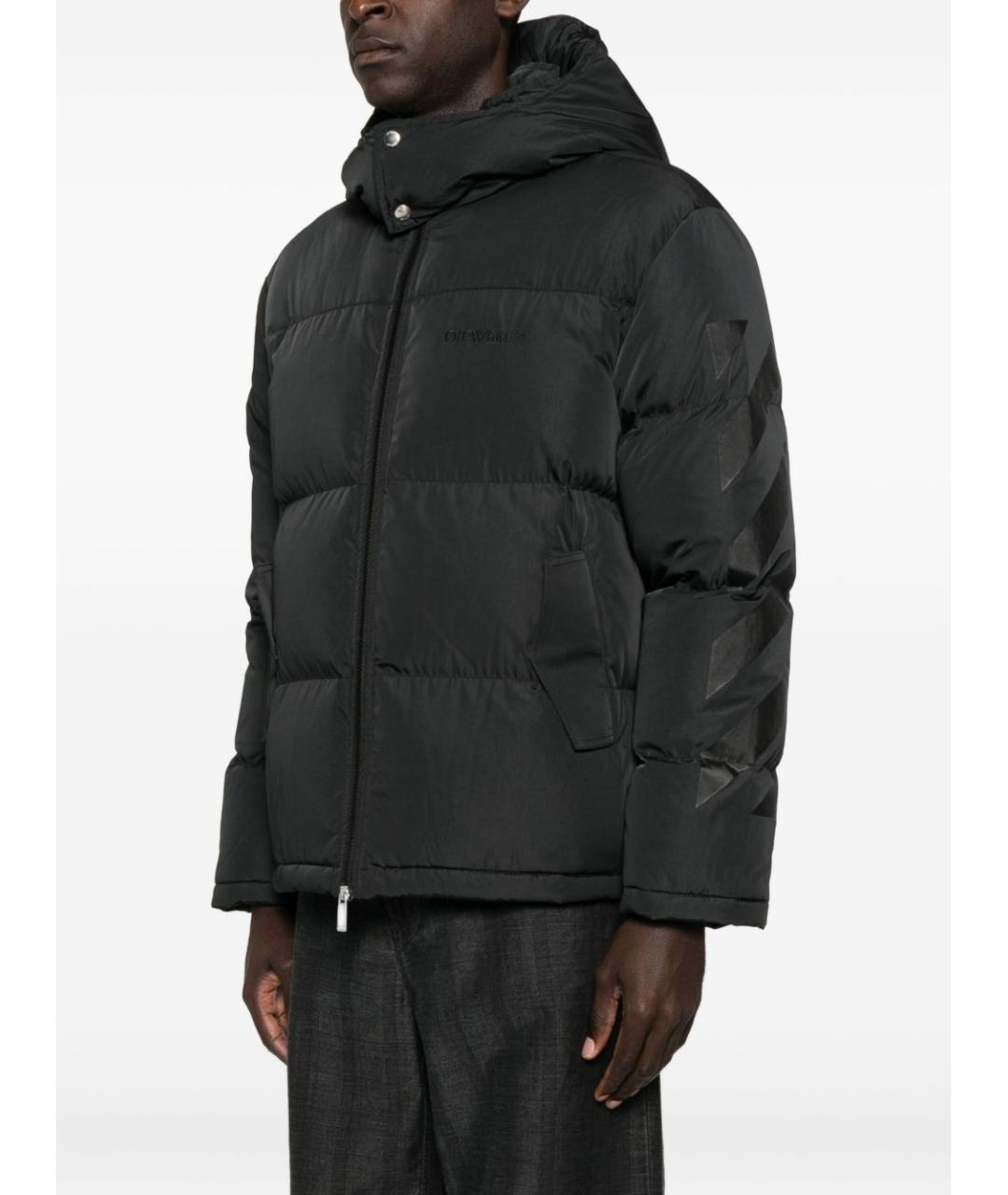 OFF-WHITE Черный полиэстеровый пуховик, фото 3