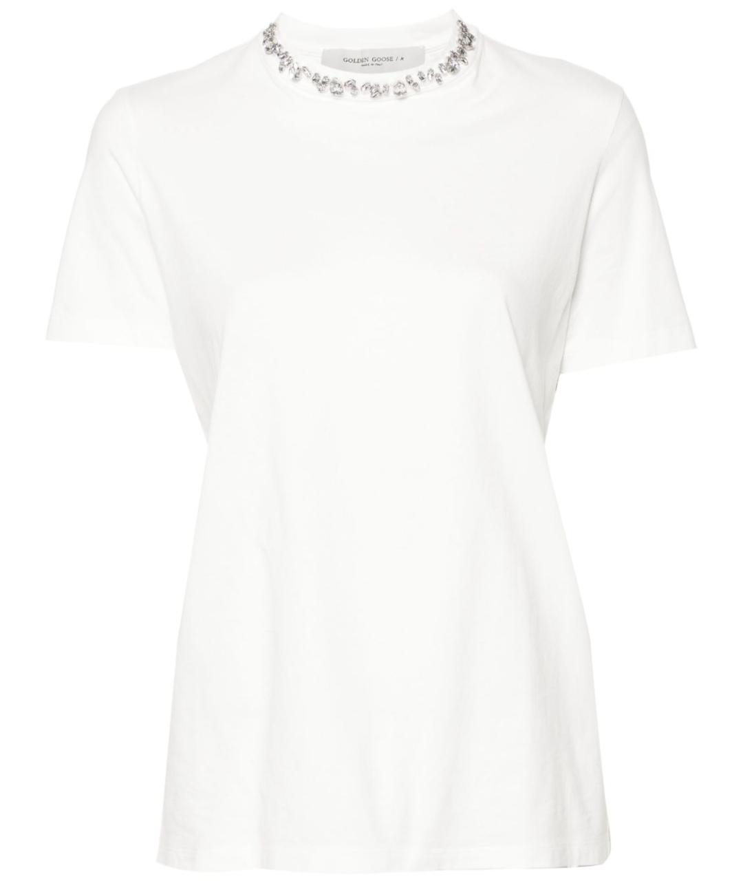 GOLDEN GOOSE DELUXE BRAND Белая хлопковая футболка, фото 1