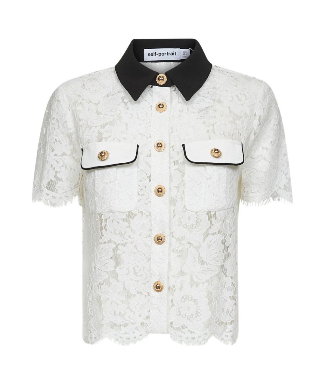 SELF-PORTRAIT Белая полиамидовая рубашка, фото 1