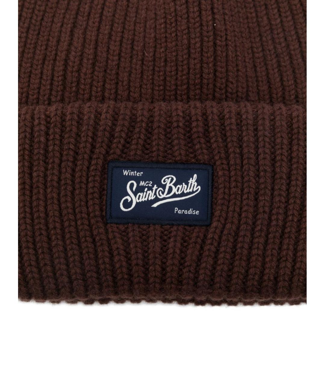 MC2 SAINT BARTH Коричневая шерстяная шапка, фото 3
