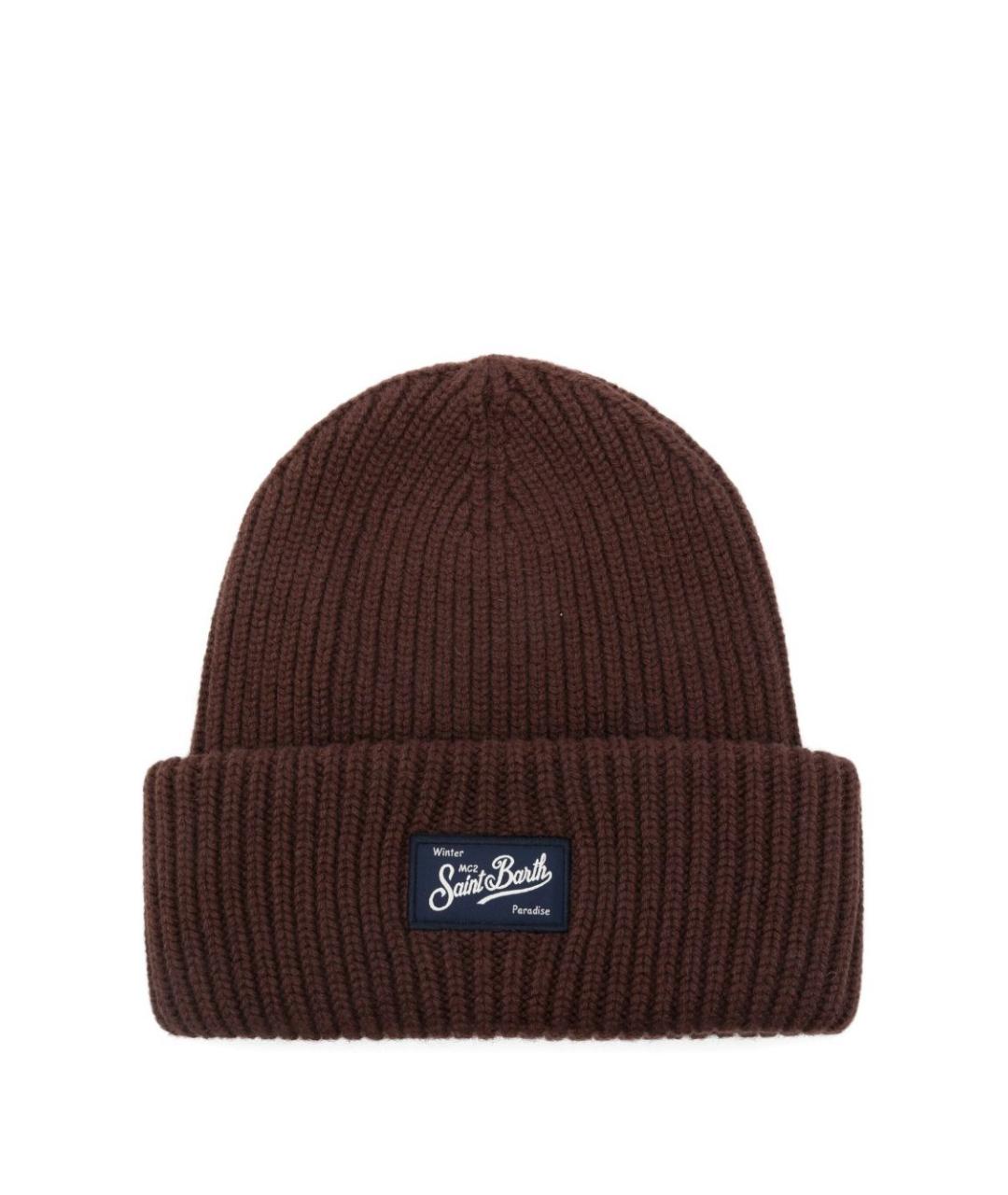 MC2 SAINT BARTH Коричневая шерстяная шапка, фото 1