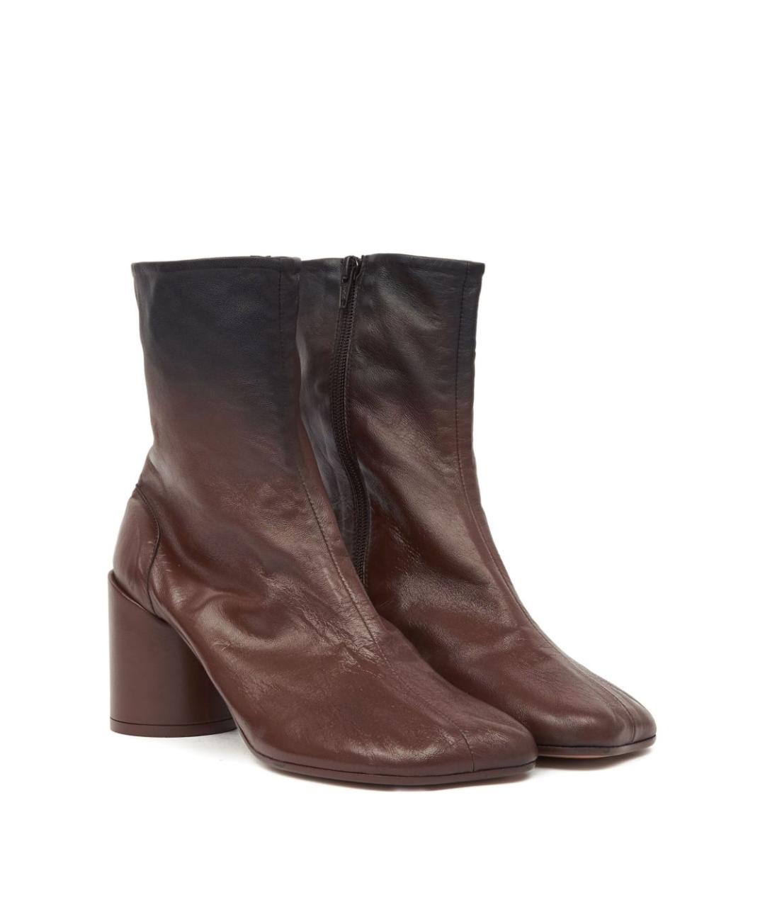 MM6 MAISON MARGIELA Коричневые кожаные ботильоны, фото 2