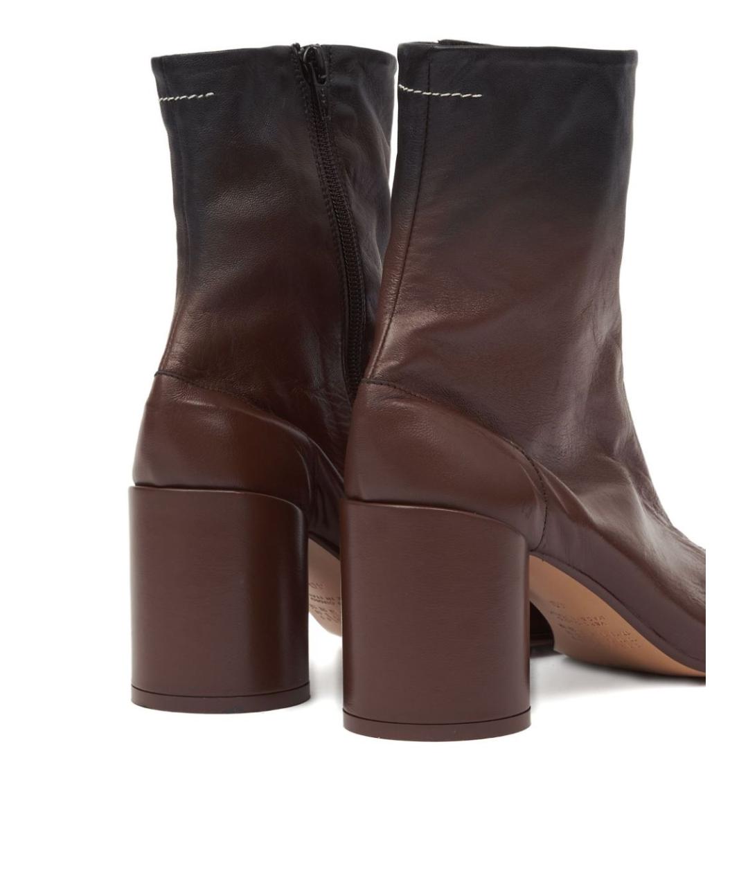 MM6 MAISON MARGIELA Коричневые кожаные ботильоны, фото 3