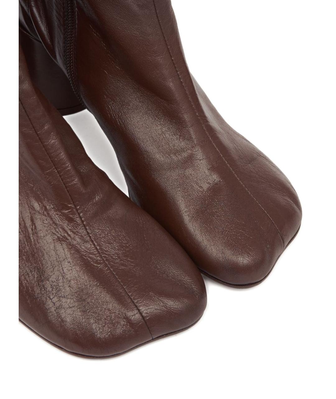 MM6 MAISON MARGIELA Коричневые кожаные ботильоны, фото 5
