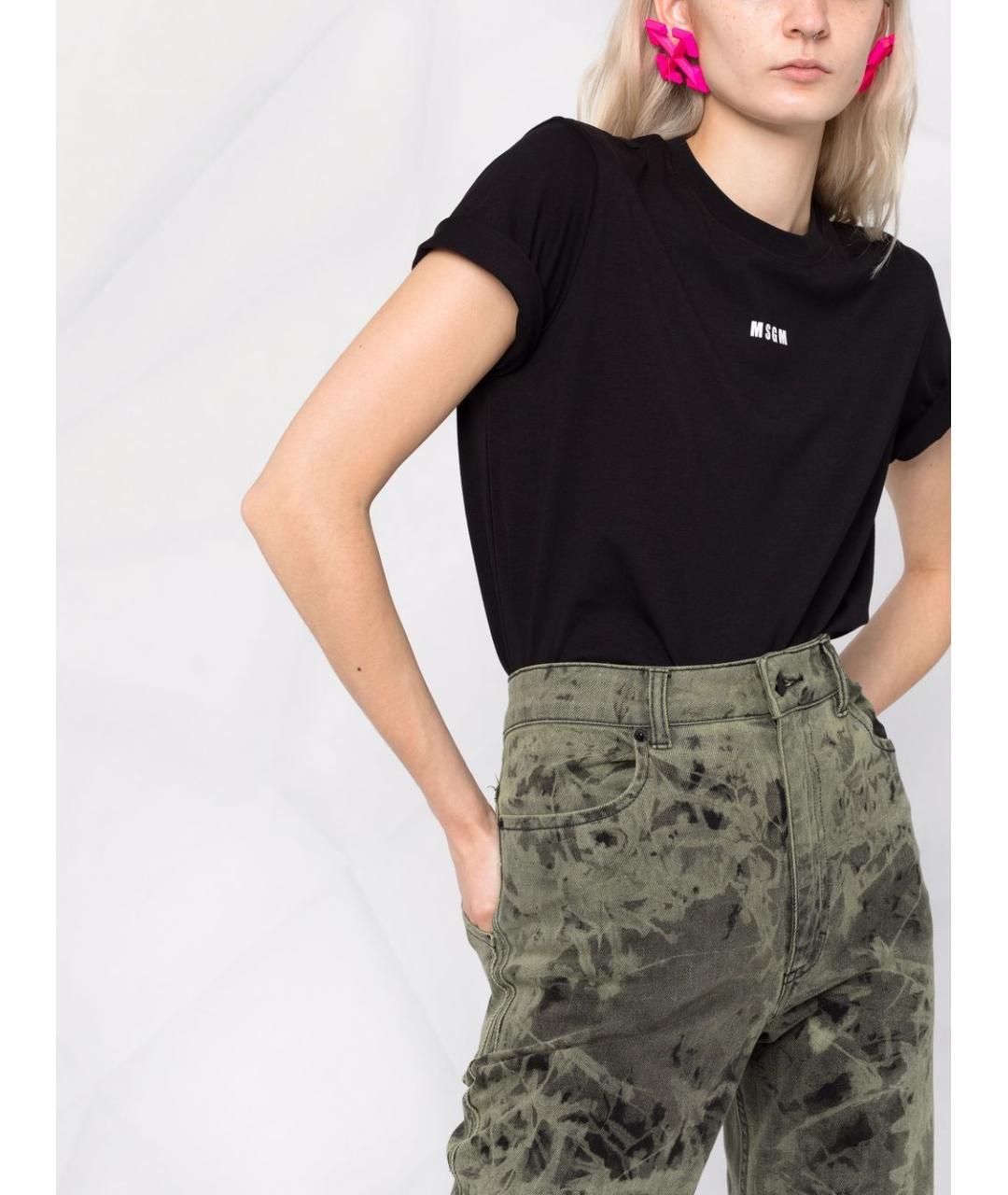 MSGM Черная хлопковая футболка, фото 3