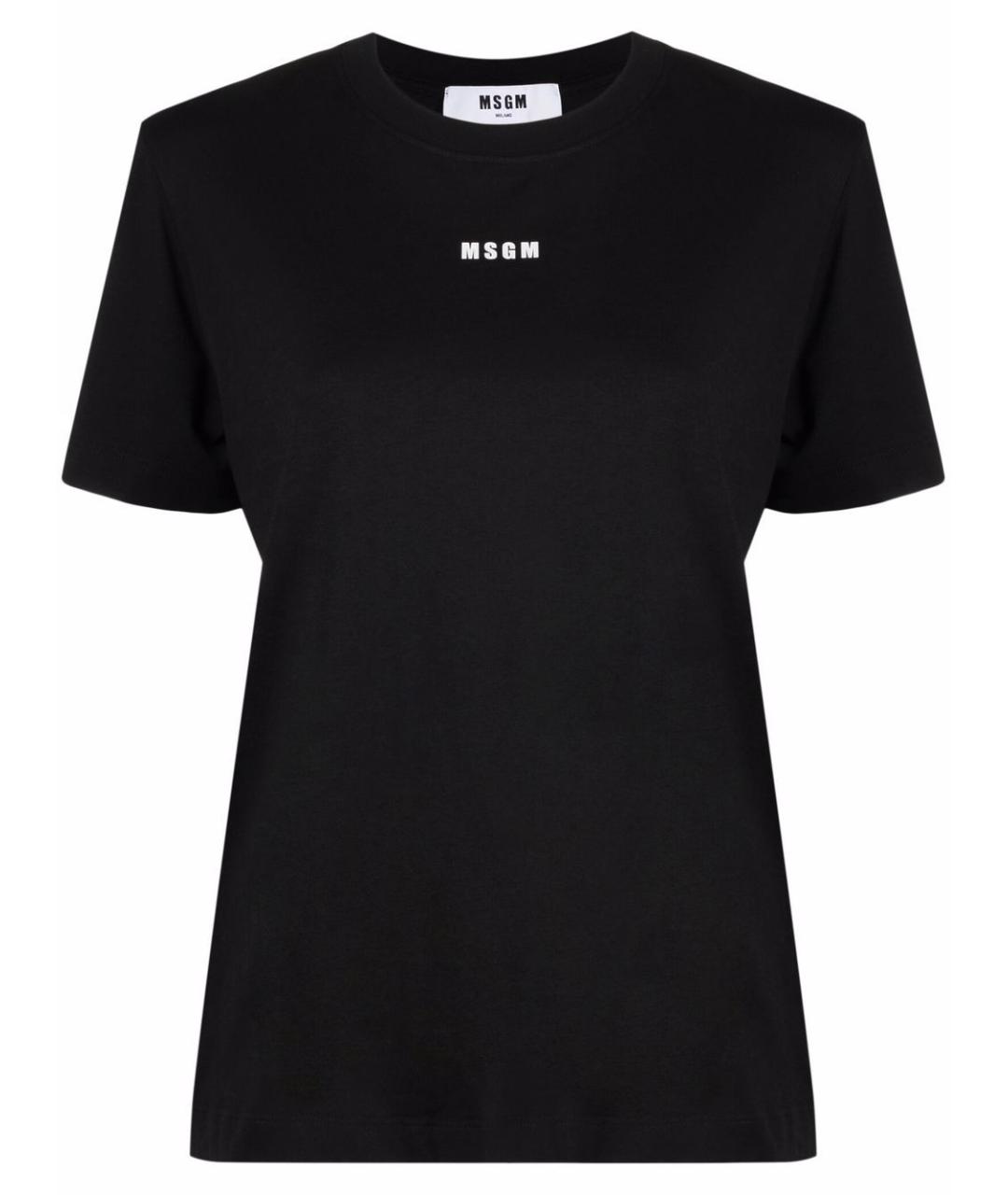 MSGM Черная хлопковая футболка, фото 1