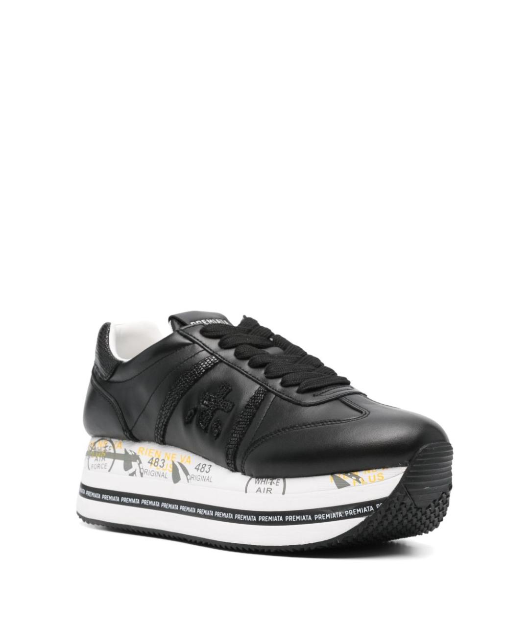 PREMIATA Черные кожаные кроссовки, фото 4