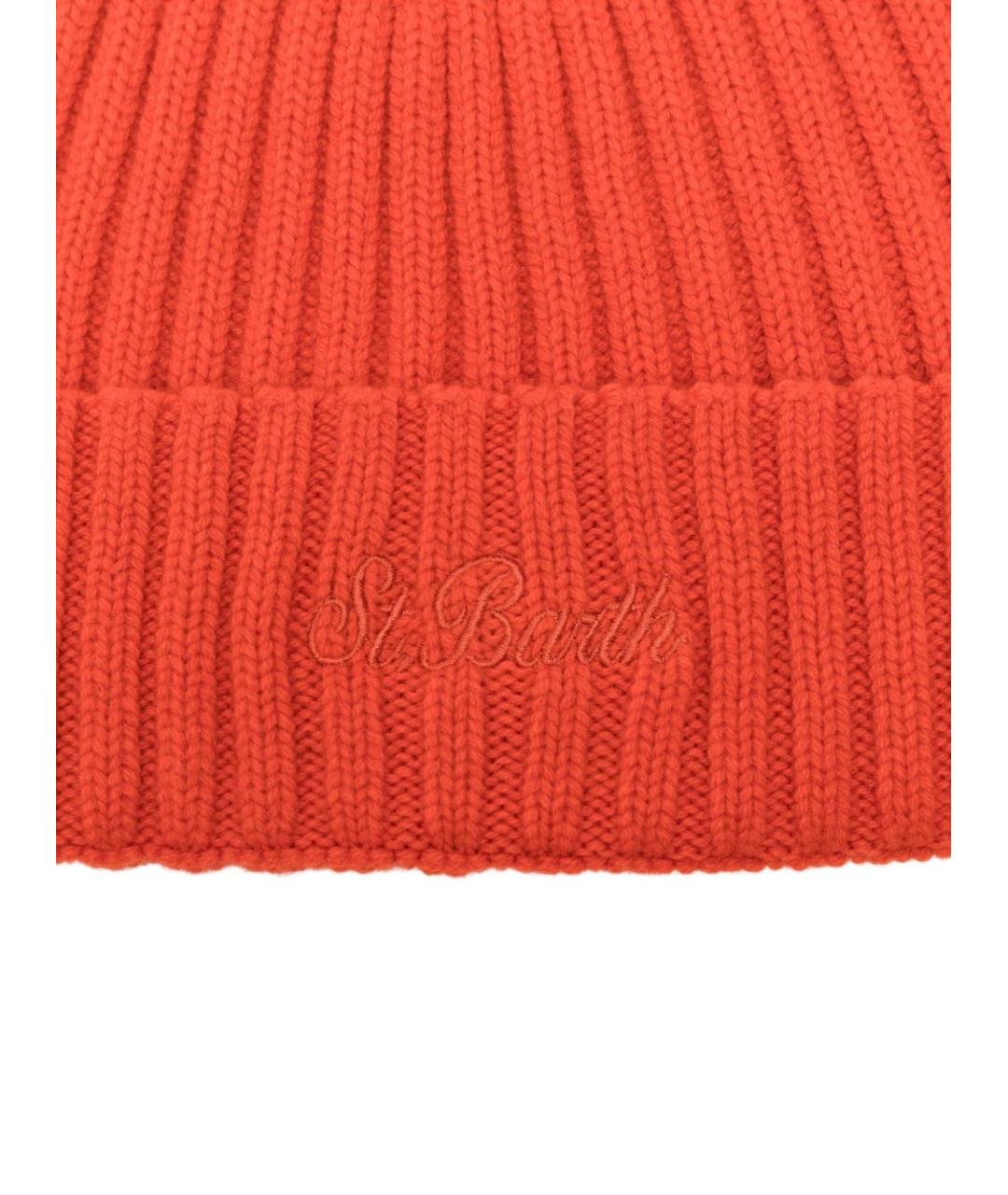 MC2 SAINT BARTH Оранжевая шерстяная шапка, фото 3