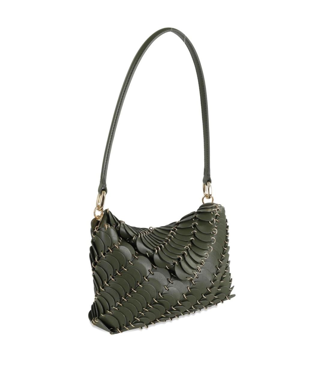 PACO RABANNE Хаки кожаная сумка через плечо, фото 3