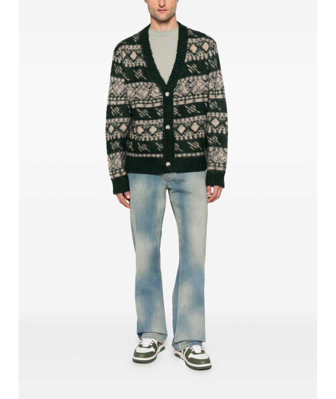 OFF-WHITE Голубые хлопковые прямые джинсы, фото 2