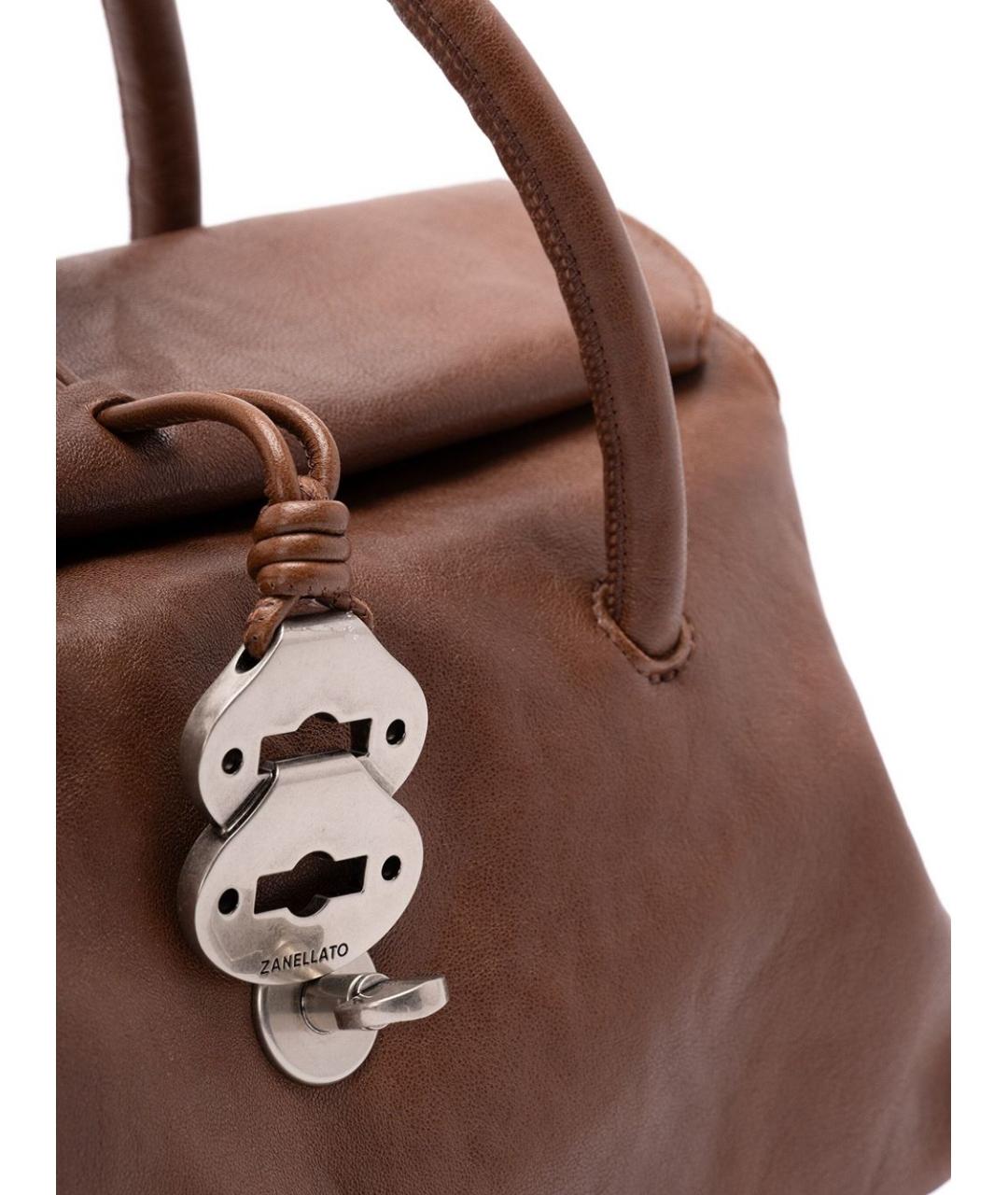 ZANELLATO Коричневая кожаная сумка тоут, фото 4