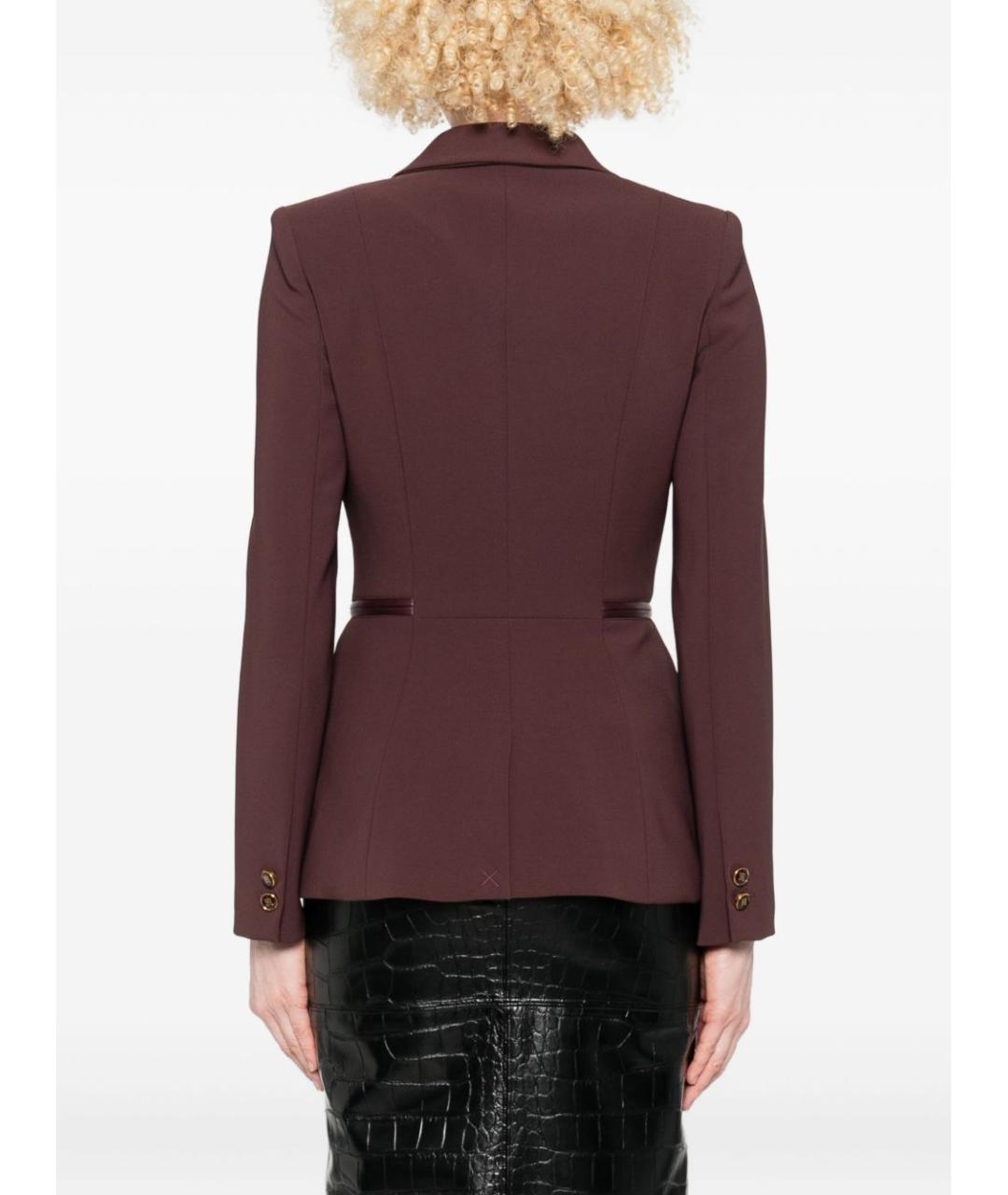 ELISABETTA FRANCHI Бордовый полиэстеровый жакет/пиджак, фото 4