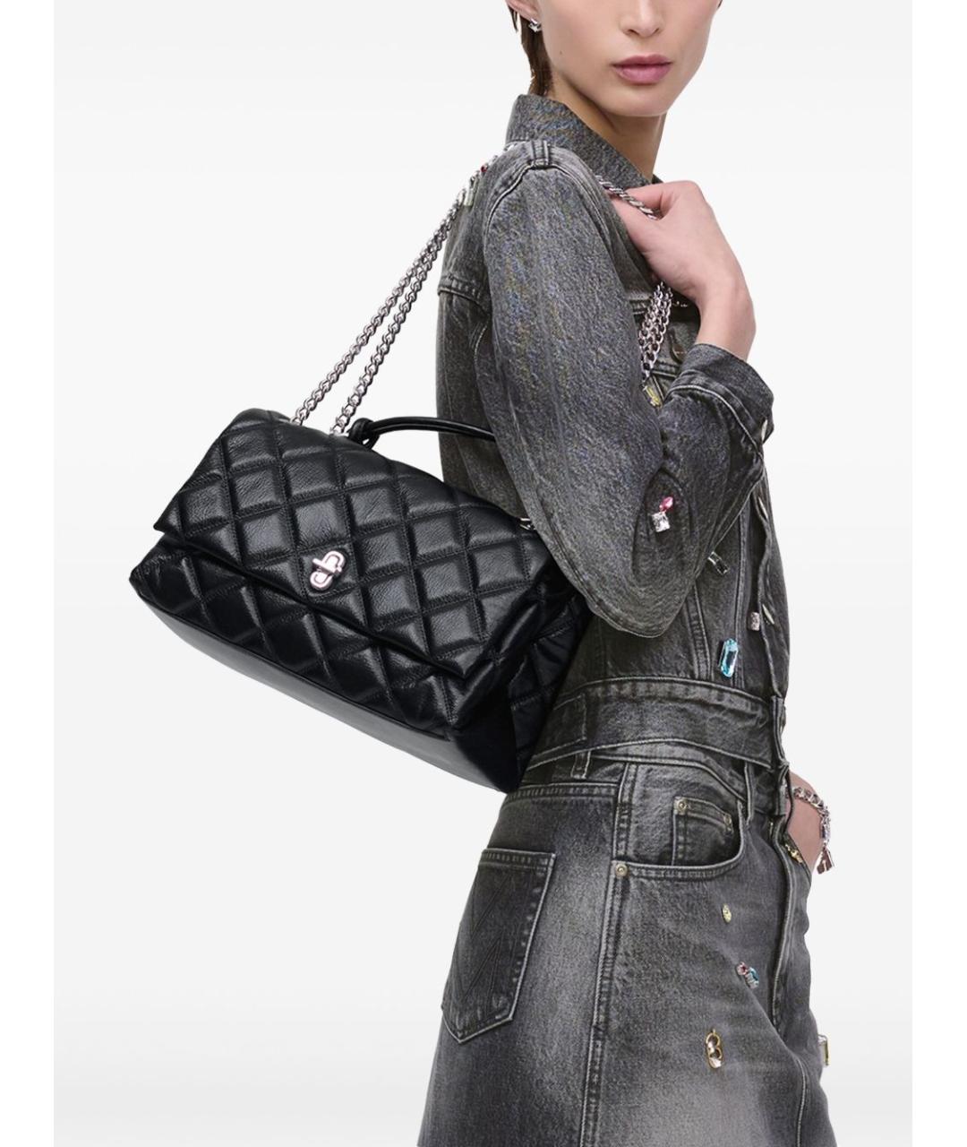 MARC JACOBS Черная кожаная сумка с короткими ручками, фото 7