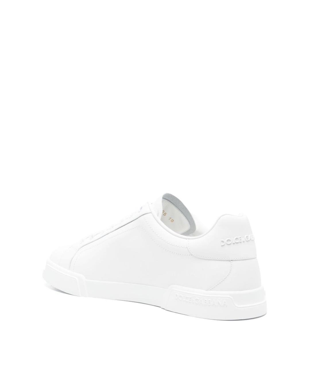 DOLCE&GABBANA Белые кожаные низкие кроссовки / кеды, фото 4