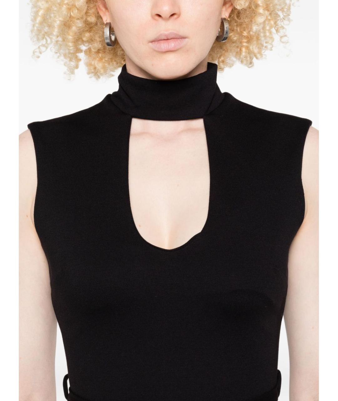 LIU JO Черное вискозное повседневное платье, фото 2