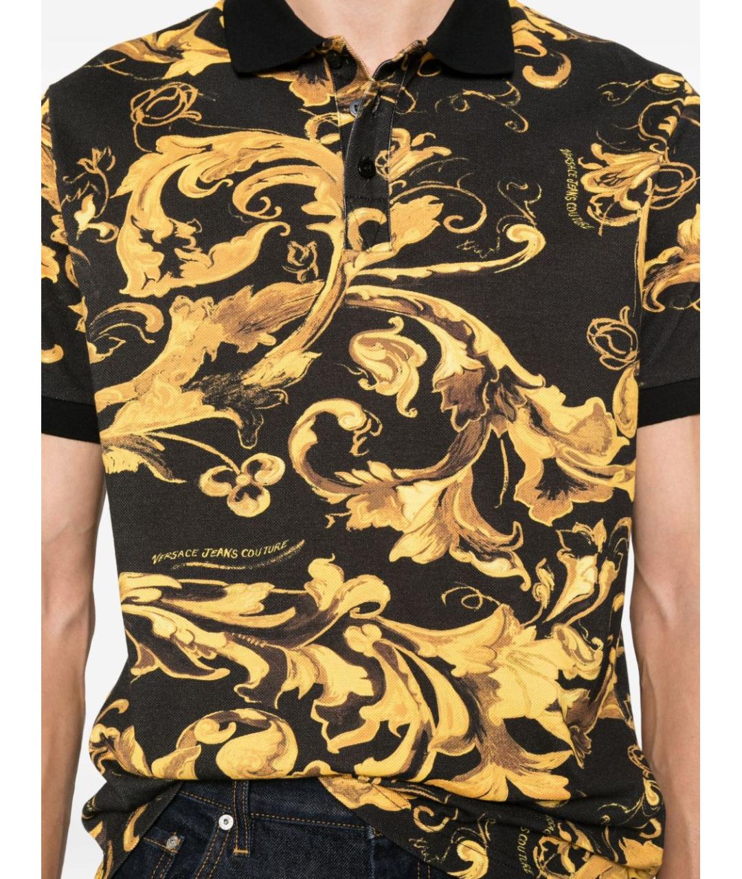 VERSACE JEANS COUTURE Черная хлопковая футболка, фото 2