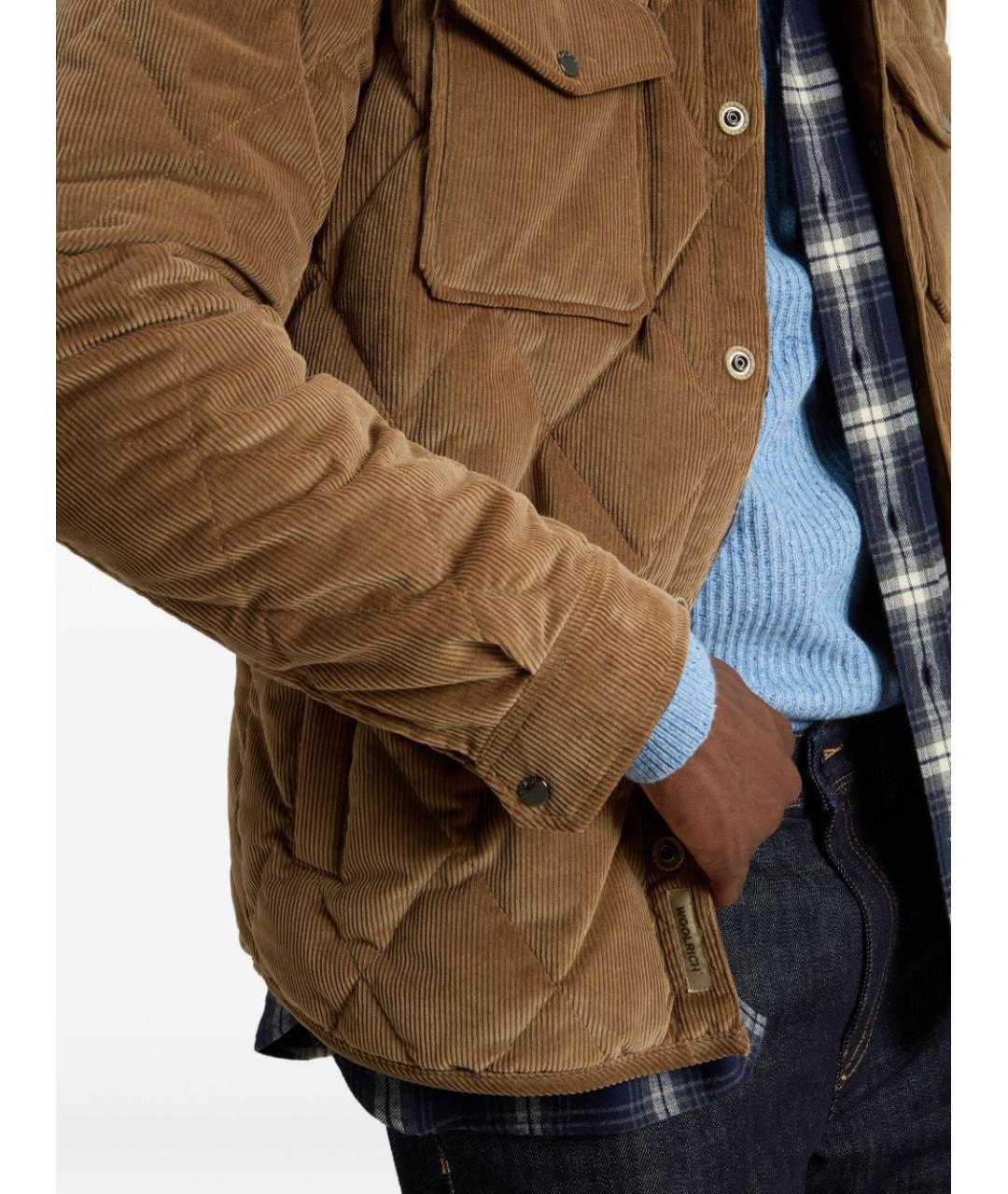 WOOLRICH Коричневая хлопковая куртка, фото 4