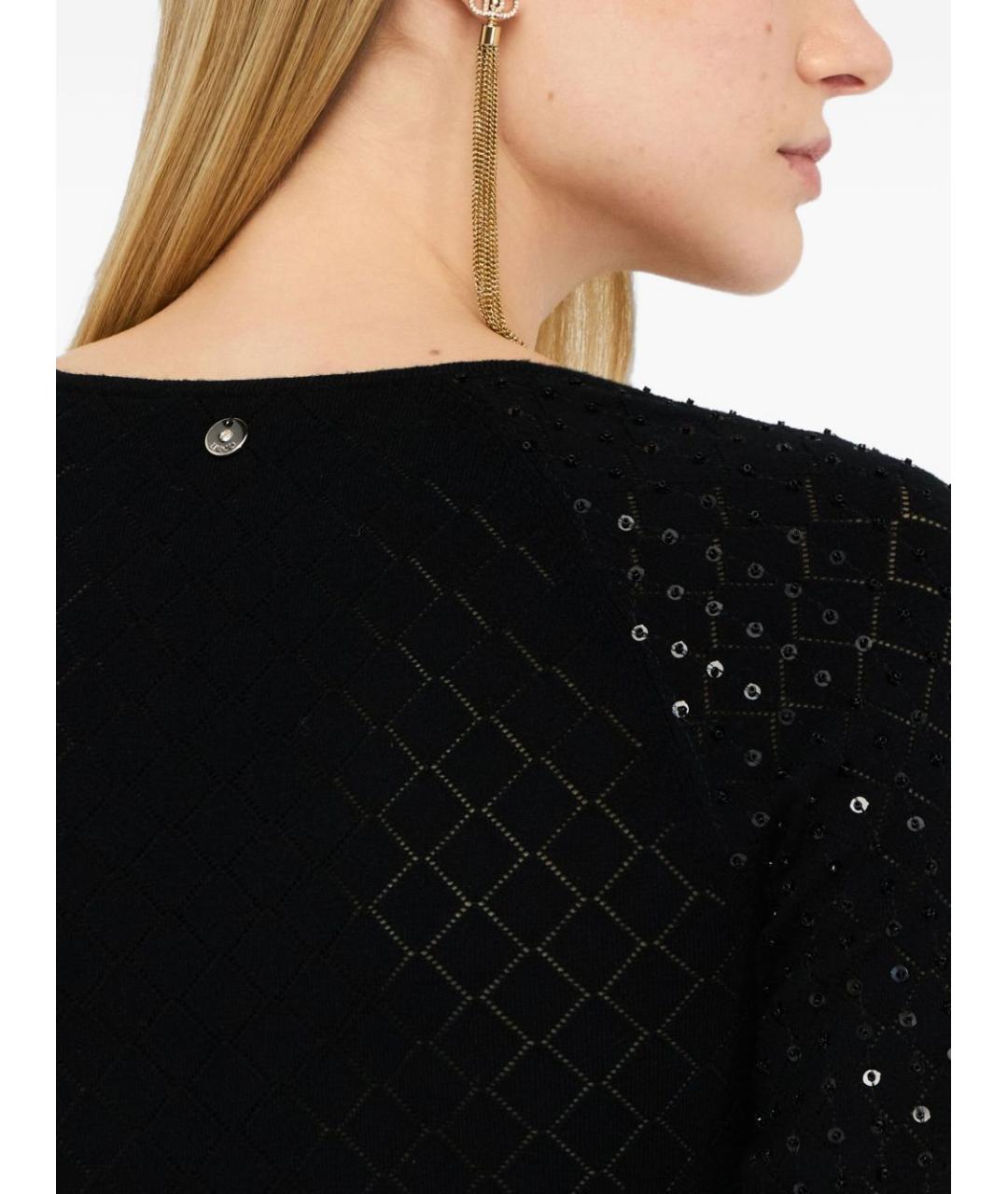 LIU JO Черная вискозная водолазка, фото 2