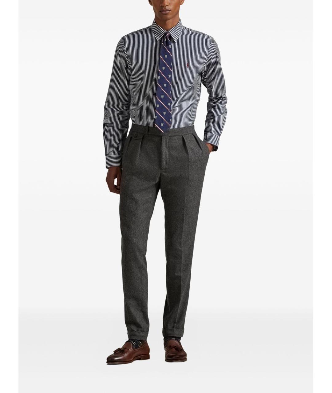 POLO RALPH LAUREN Синяя хлопковая классическая рубашка, фото 3