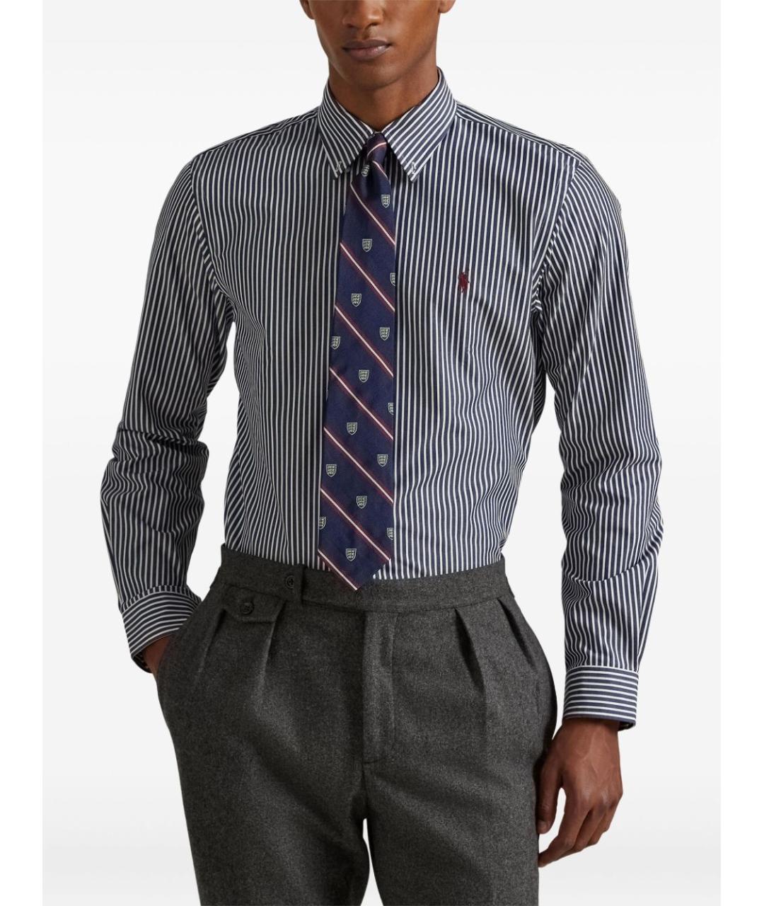 POLO RALPH LAUREN Синяя хлопковая классическая рубашка, фото 2