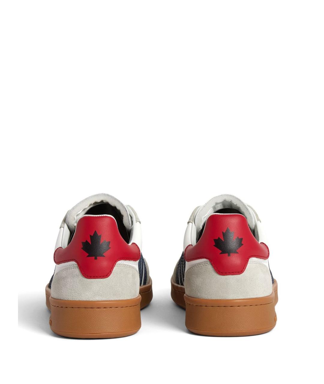 DSQUARED2 Бежевые кожаные низкие кроссовки / кеды, фото 3