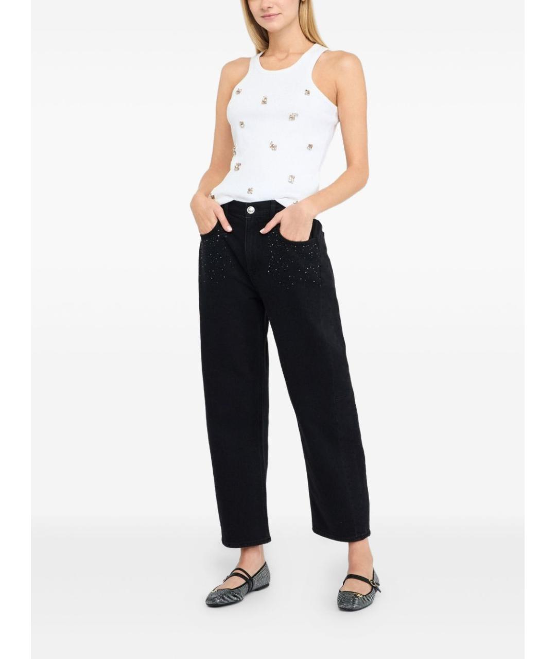 LIU JO Черные хлопковые прямые джинсы, фото 4