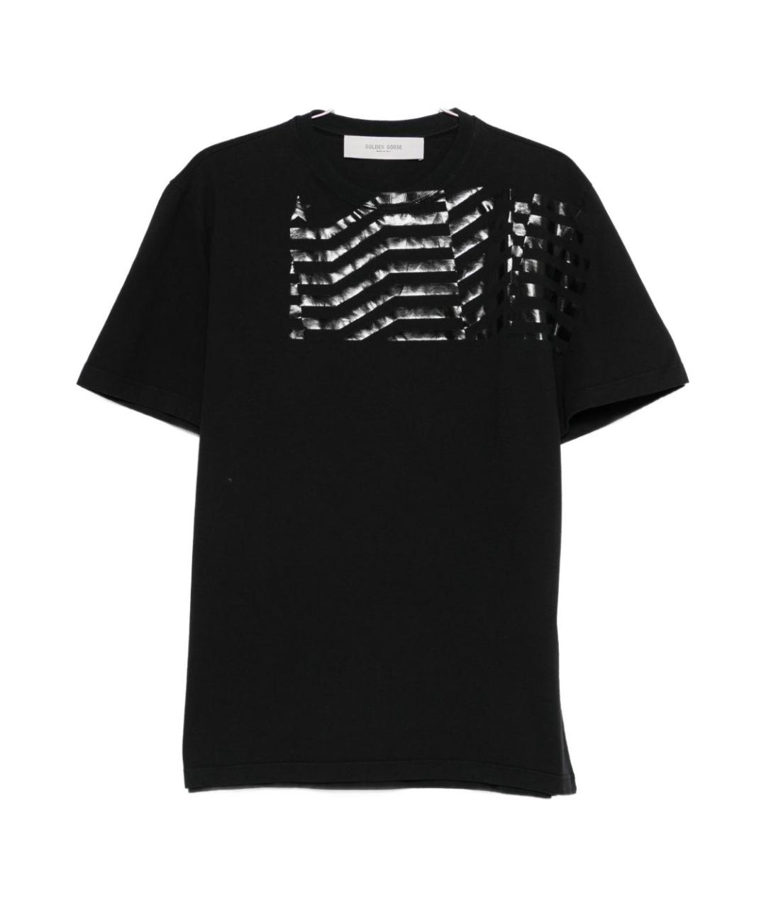 GOLDEN GOOSE DELUXE BRAND Черная хлопковая футболка, фото 1