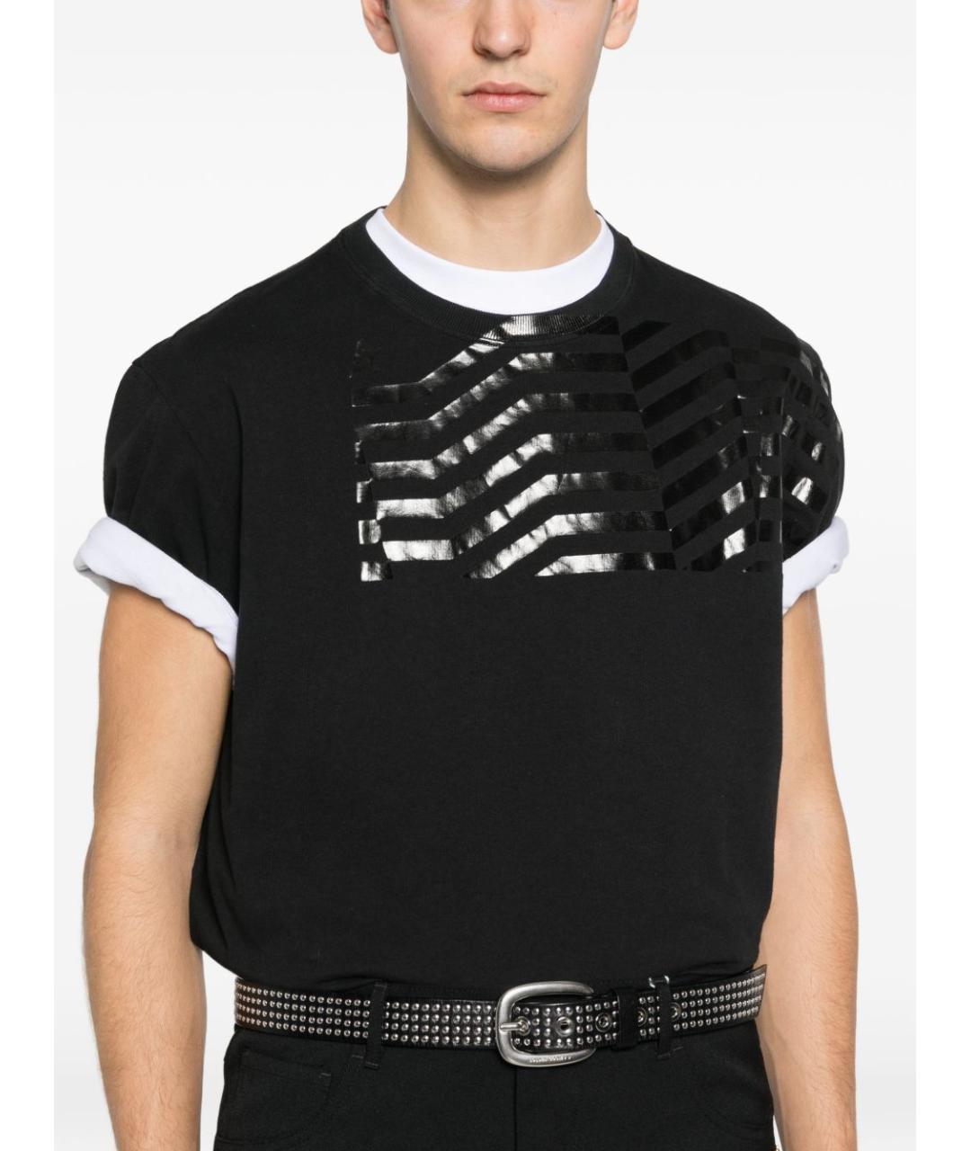 GOLDEN GOOSE DELUXE BRAND Черная хлопковая футболка, фото 4