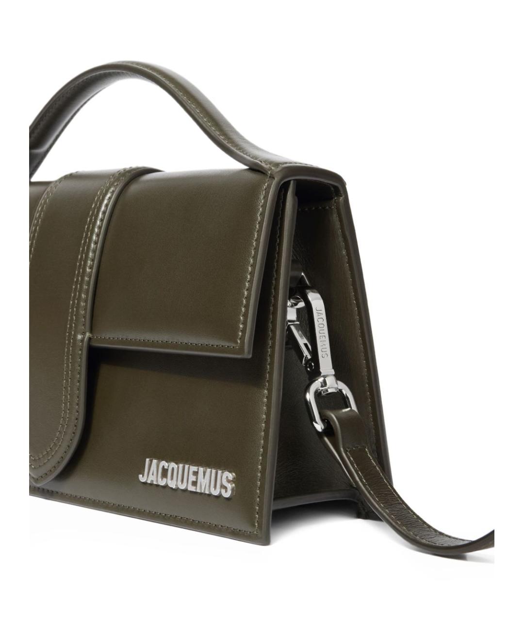 JACQUEMUS Зеленая кожаная сумка через плечо, фото 4