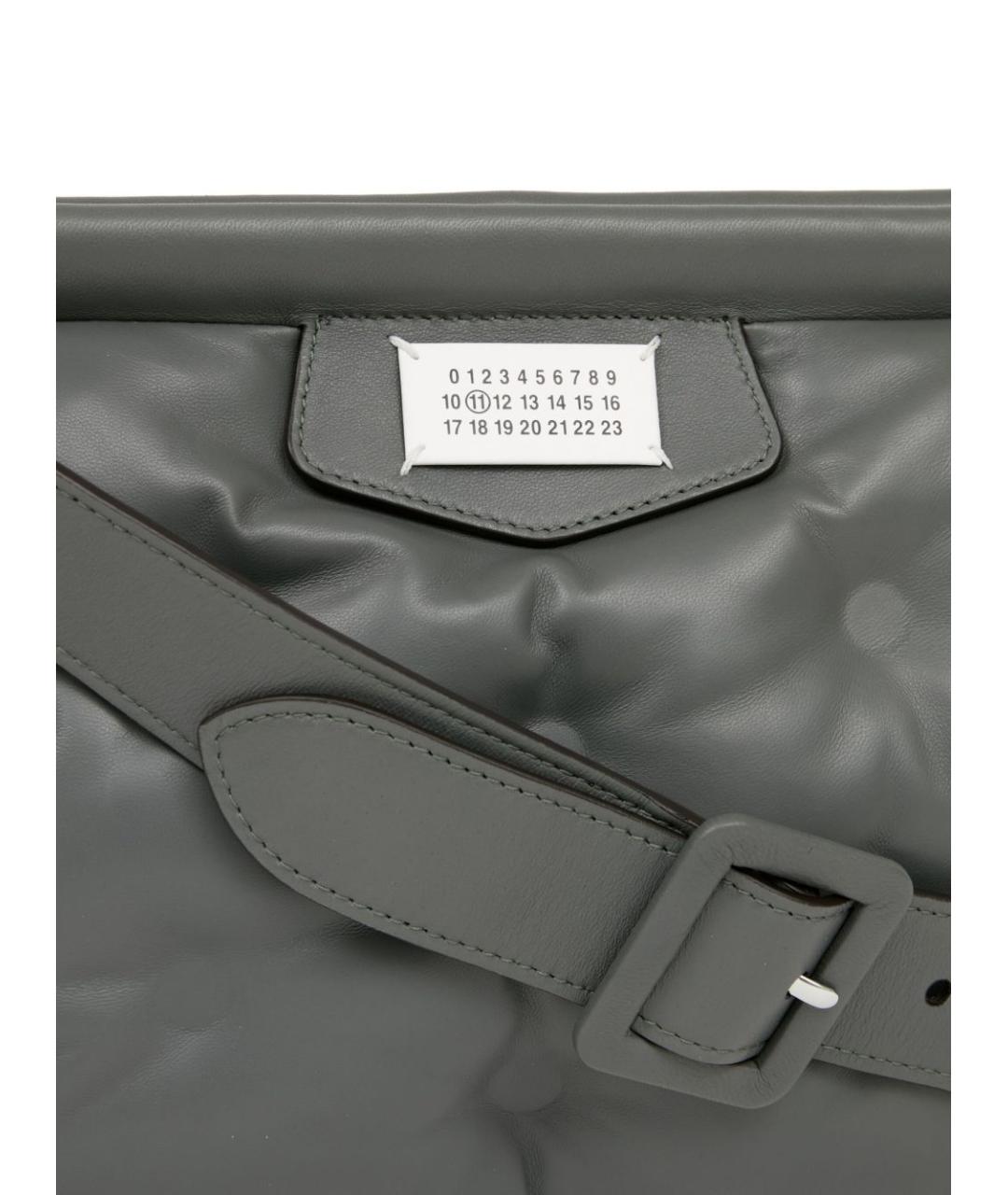 MAISON MARGIELA Серая кожаная сумка через плечо, фото 4