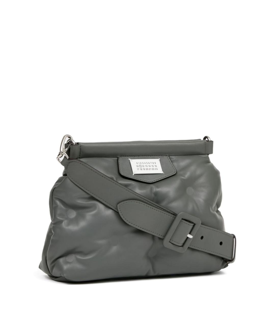 MAISON MARGIELA Серая кожаная сумка через плечо, фото 3