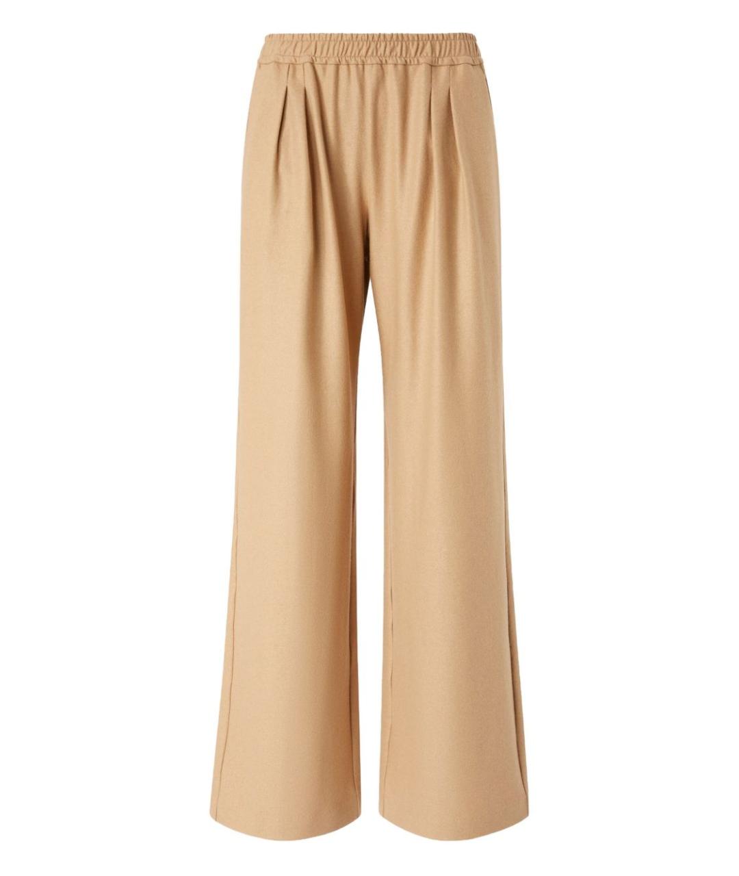 PINKO Бежевые полиэстеровые прямые брюки, фото 1