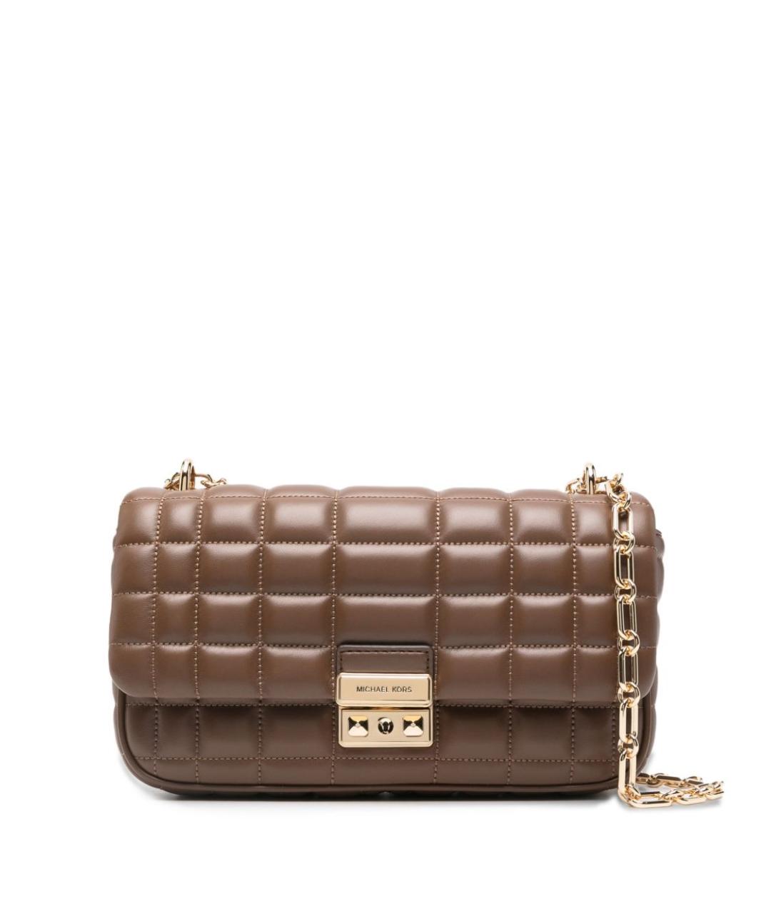 MICHAEL KORS Коричневая кожаная сумка через плечо, фото 1