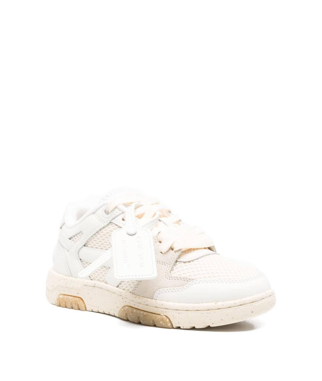 OFF-WHITE Бежевые текстильные кеды, фото 4