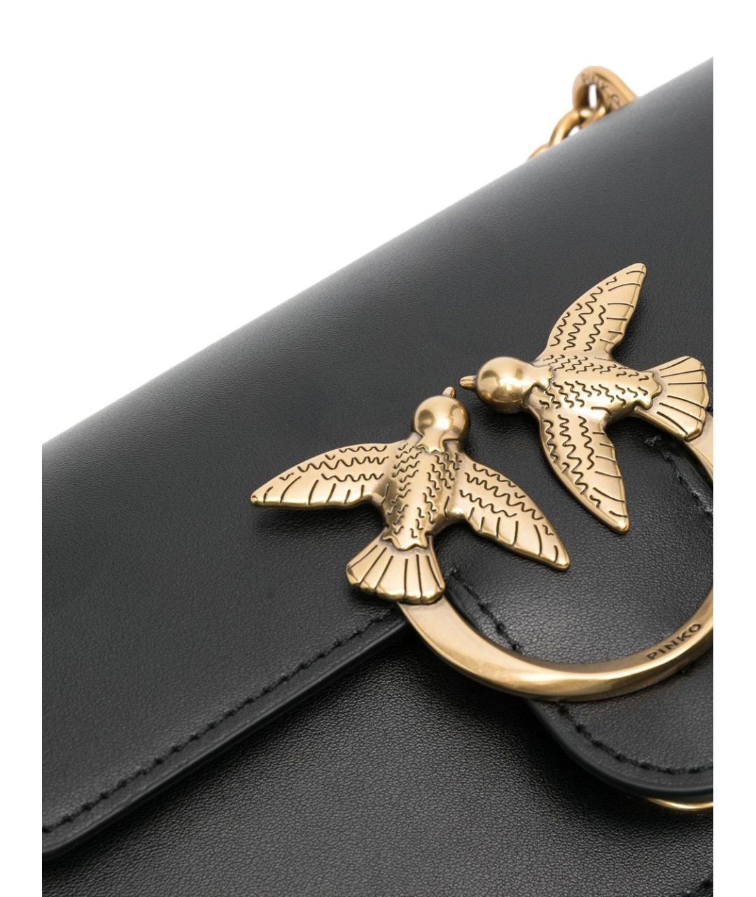 PINKO Черная кожаная сумка через плечо, фото 4