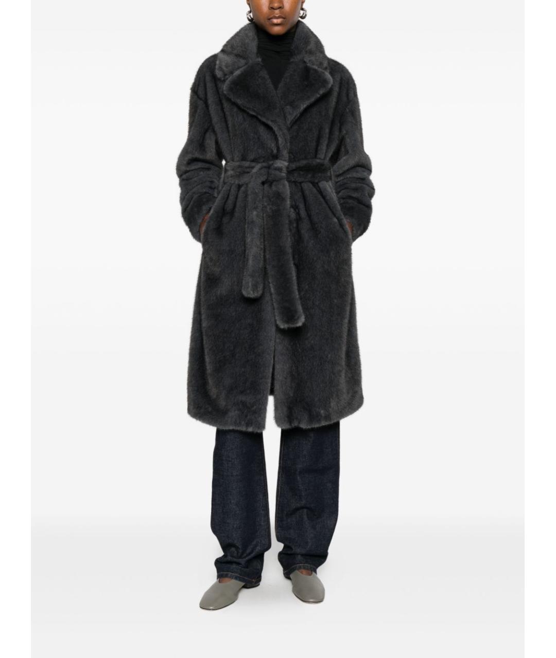 HERNO Серая полиэстеровая шуба, фото 3