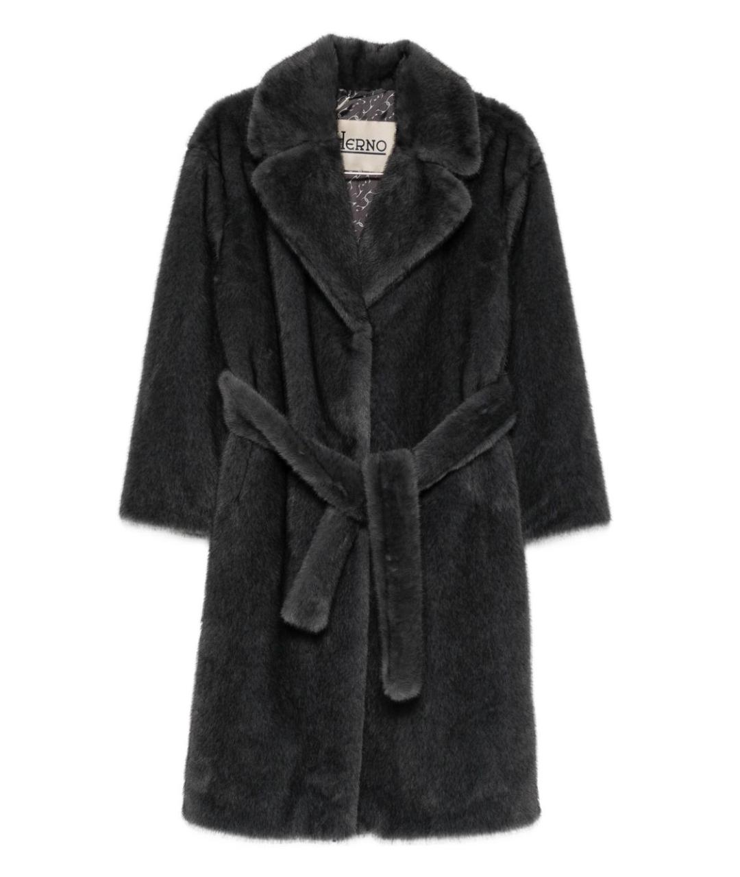 HERNO Серая полиэстеровая шуба, фото 1