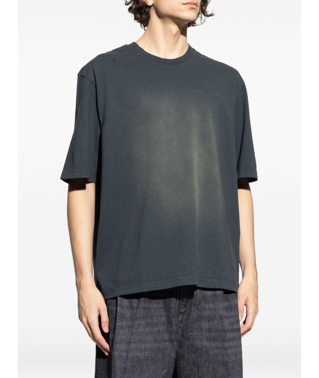 GOLDEN GOOSE DELUXE BRAND Черная хлопковая футболка, фото 5