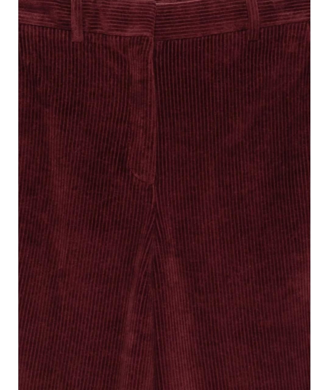 CIRCOLO 1901 Бордовые хлопковые прямые брюки, фото 3