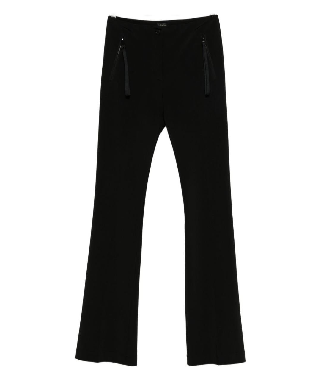 PINKO Черные вискозные прямые брюки, фото 1