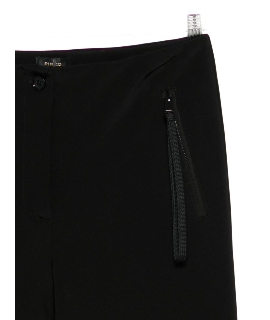 PINKO Черные вискозные прямые брюки, фото 2