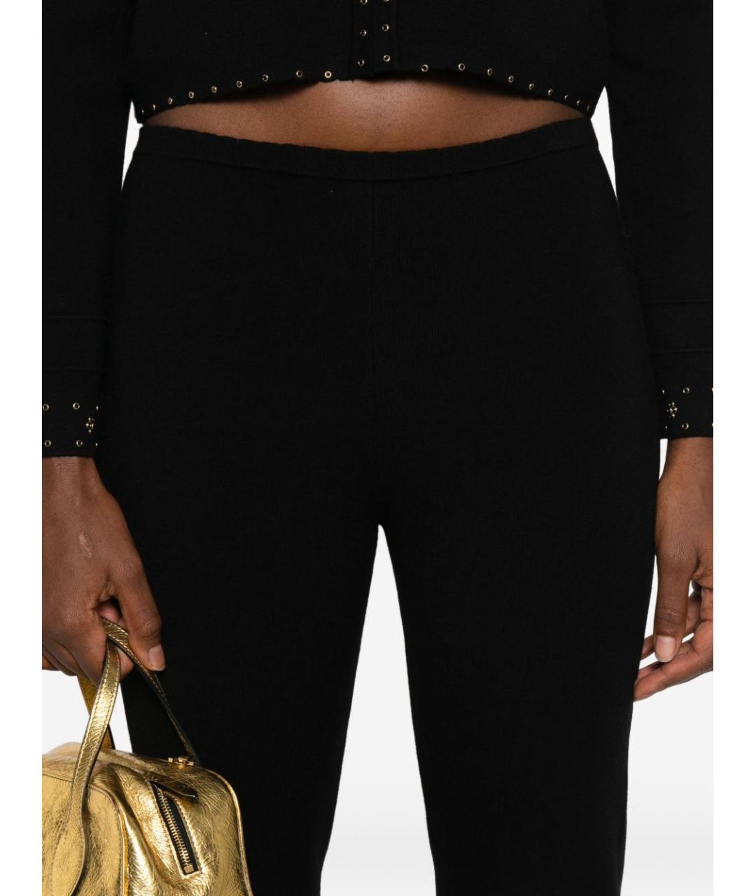 TWIN-SET Черные хлопковые прямые брюки, фото 5