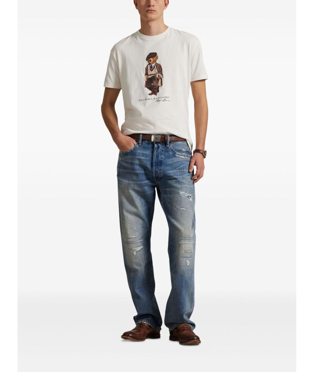 POLO RALPH LAUREN Белая хлопковая футболка, фото 3