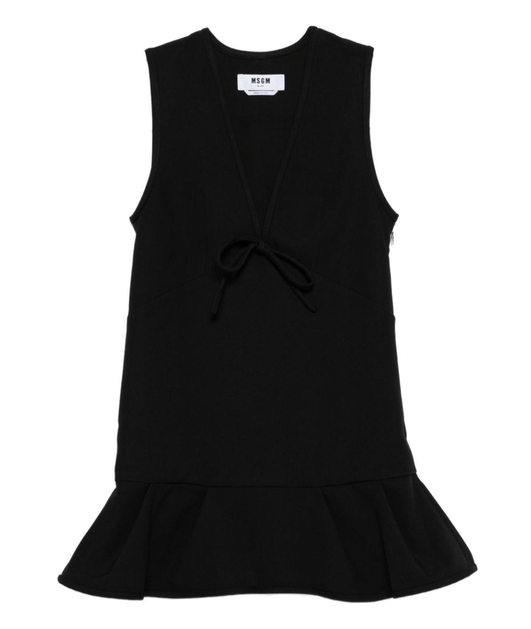 MSGM Черное полиэстеровое платье, фото 1