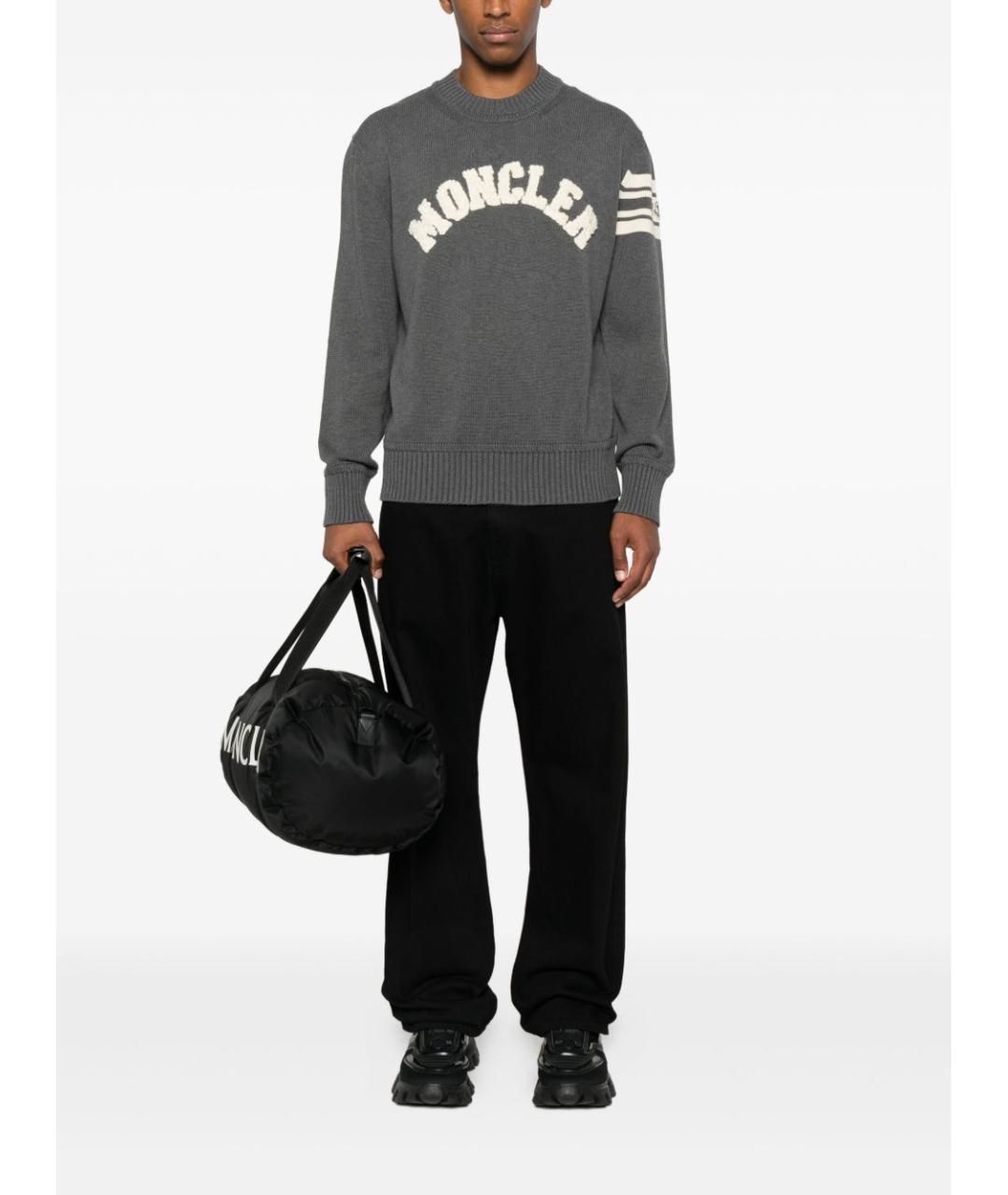 MONCLER Серый хлопковый джемпер / свитер, фото 2