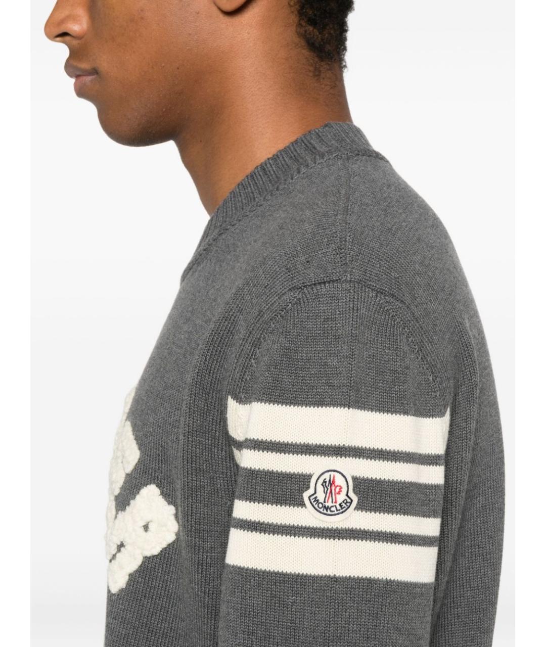 MONCLER Серый хлопковый джемпер / свитер, фото 4
