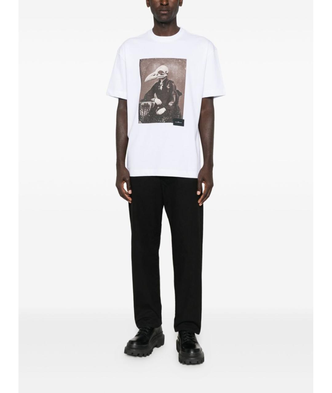 JOHN RICHMOND Белая хлопковая футболка, фото 2