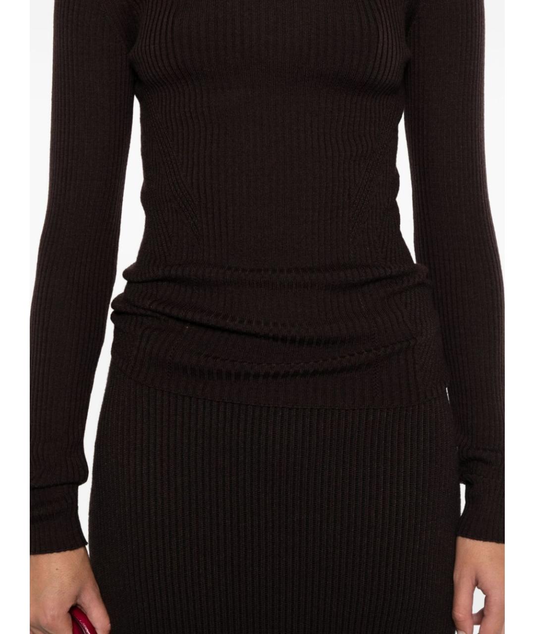 TWIN-SET Коричневая шерстяная водолазка, фото 3