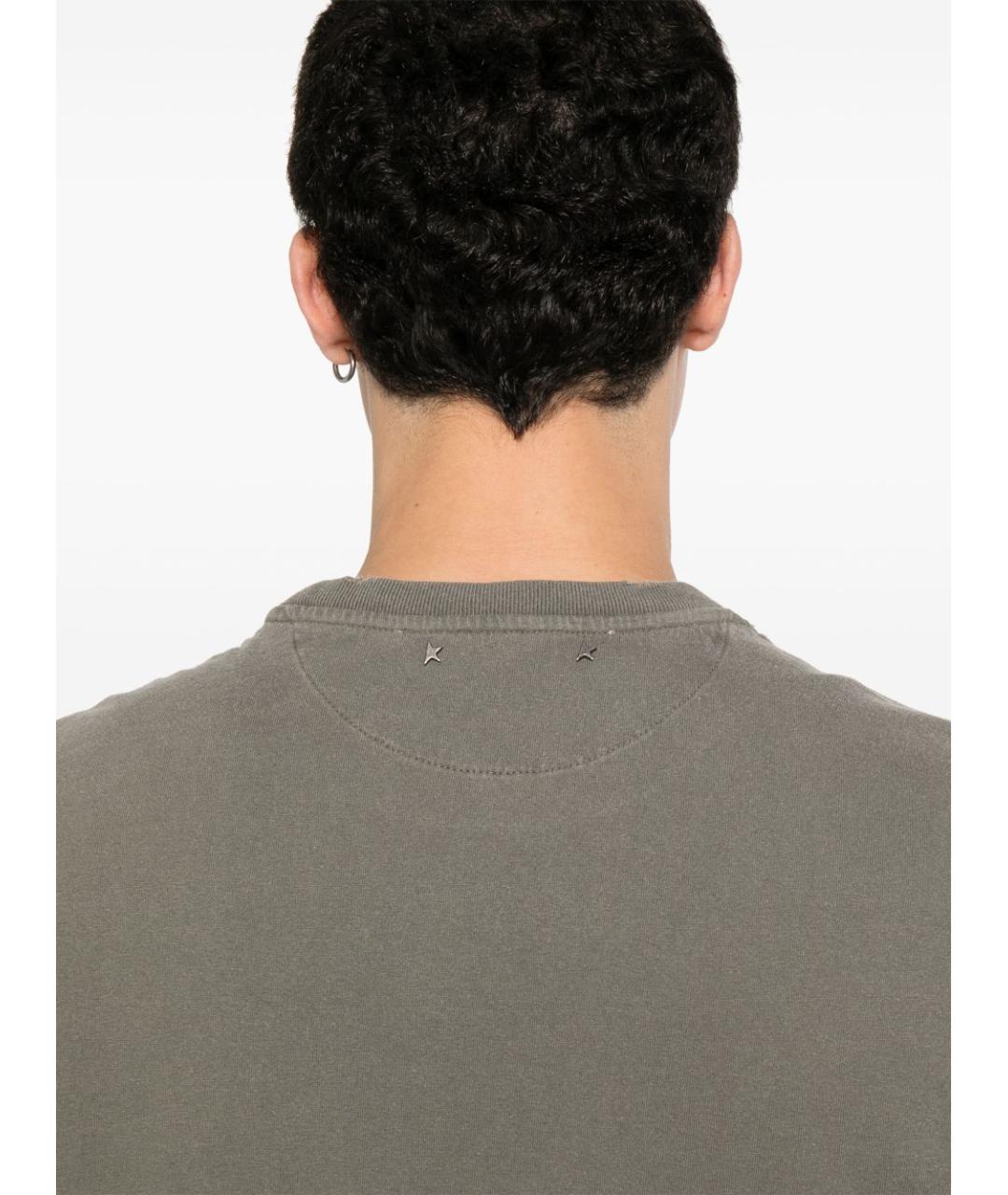 GOLDEN GOOSE DELUXE BRAND Зеленая хлопковая футболка, фото 4