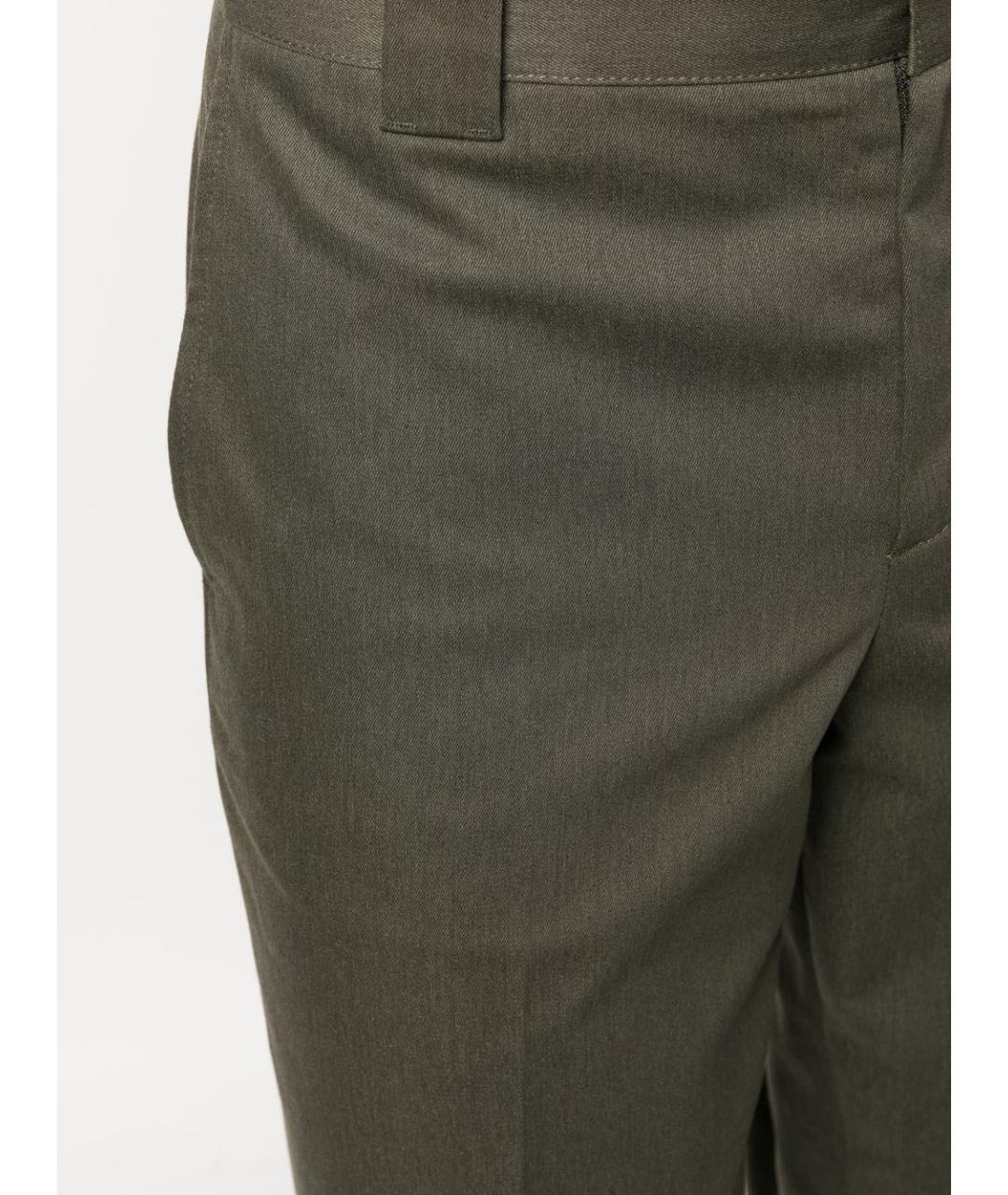GOLDEN GOOSE DELUXE BRAND Зеленые хлопко-эластановые повседневные брюки, фото 3